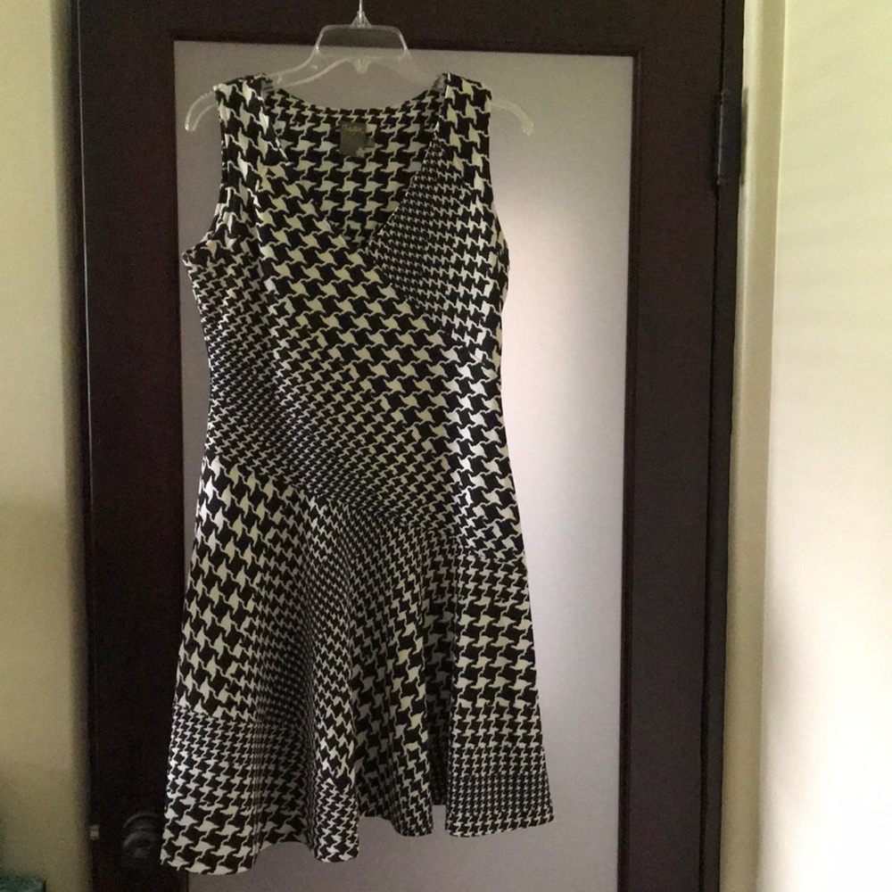 Houndstooth Print Dress